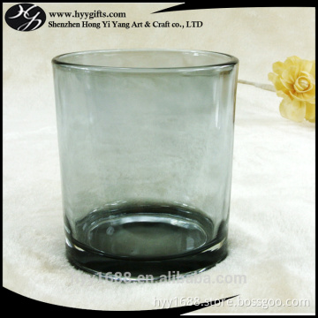 450ml large transparent grey glass candle holder